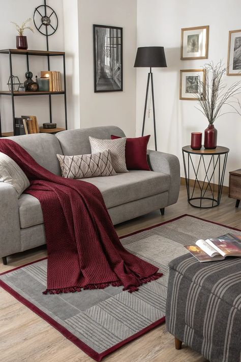 Executive Suite — a refined lounge space with soft greys, burgundy accents and quiet comfort. at LAWRENCE LIZ VILLE APARTMENT AND HOTEL, luxury accommodation in Awoyaya, Ibeju-Lekki